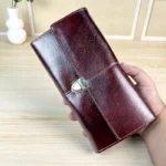 کیف چک اسپرت چرم طبیعی مدل ره‌نگار کد 128