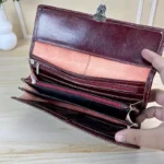 کیف چک اسپرت چرم طبیعی مدل ره‌نگار کد 128